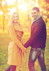 Image showing romantic couple in the autumn park