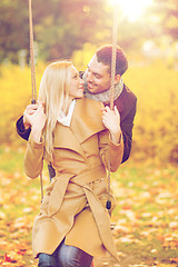 Image showing romantic couple in the autumn park