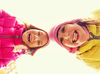 Image showing happy girls faces outdoors