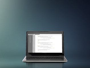 Image showing laptop computer with coding on screen