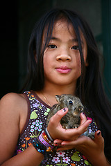 Image showing Girl with a Rabbit