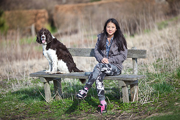 Image showing Child and dog