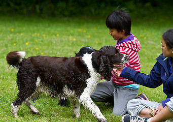 Image showing Child and dog