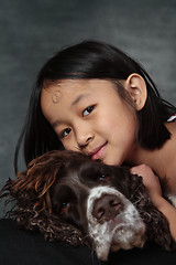 Image showing Child and dog