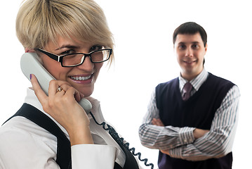 Image showing Businesswoman talking by mobile