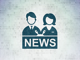 Image showing News concept: Anchorman on Digital Data Paper background