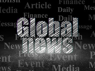 Image showing News concept: Global News in grunge dark room