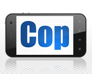 Image showing Law concept: Smartphone with Cop on display