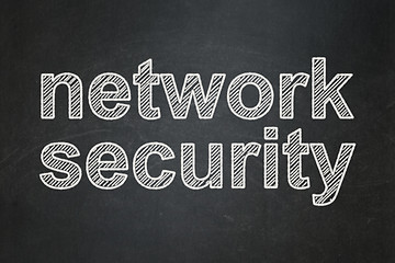 Image showing Protection concept: Network Security on chalkboard background