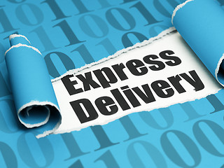 Image showing Business concept: black text Express Delivery under the piece of  torn paper