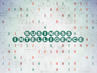 Image showing Business concept: Business Intelligence on Digital Data Paper background