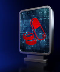 Image showing Health concept: Pills on billboard background