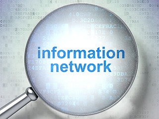 Image showing Information concept: Information Network with optical glass