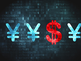 Image showing Banking concept: Dollar And Yen on digital background