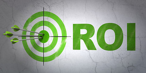 Image showing Finance concept: target and ROI on wall background