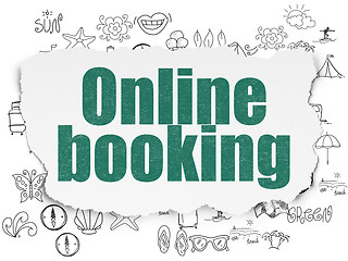 Image showing Travel concept: Online Booking on Torn Paper background