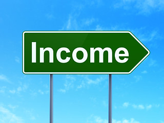 Image showing Finance concept: Income on road sign background