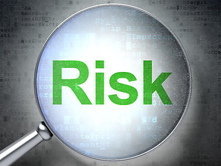Image showing Business concept: Risk with optical glass