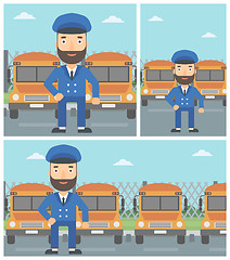 Image showing School bus driver vector illustration.