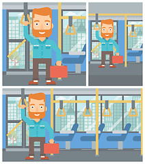 Image showing Man traveling by public transport.