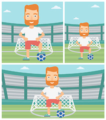 Image showing Football player with ball vector illustration.