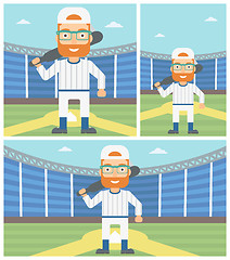 Image showing Baseball player with bat vector illustration.