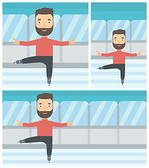 Image showing Male figure skater vector illustration.