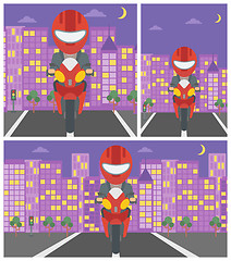 Image showing Man riding motorcycle vector illustration.