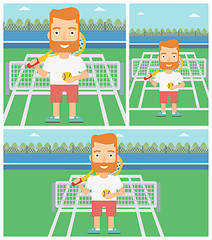 Image showing Male tennis player vector illustration.