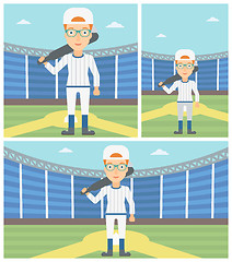 Image showing Baseball player with bat vector illustration.