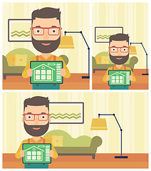 Image showing Smart home automation vector illustration.