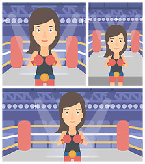 Image showing Confident boxer in gloves vector illustration.