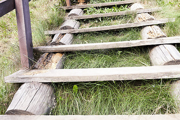 Image showing Old wooden ladder