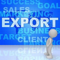 Image showing Export Word Shows Sell Overseas 3d Rendering