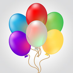 Image showing Celebrate With Balloons Shows Decoration And Celebration