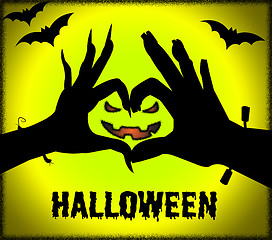 Image showing Halloween Face Means Trick Or Treat And Celebration