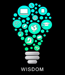 Image showing Wisdom Lightbulb Indicates Educational Graduation And Intellect