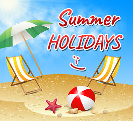 Image showing Summer Holidays Represents Holiday Getaway And Break