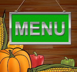 Image showing Menu Sign Indicates Restaurant Advertisement 3d Illustration