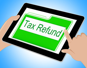 Image showing Tax Refund Shows Refunding Paid Taxes Online 3d Illustration