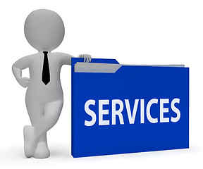 Image showing Services File Means Customer Service 3d Rendering