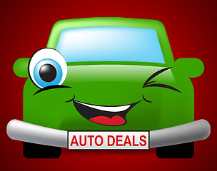 Image showing Auto Deals Indicates Bargain Car 3d Illustration