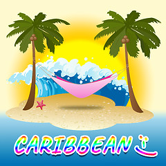 Image showing Caribbean Holiday Shows Tropical Vacation 3d Illustration