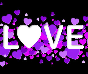 Image showing Love Word Means Romance Loving 3d Illustration