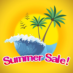 Image showing Summer Sale Represents Summertime Discounts And Promo