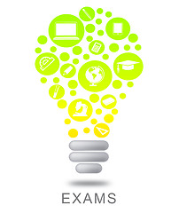 Image showing Exams Lightbulb Shows Testing Evaluation And Examinations