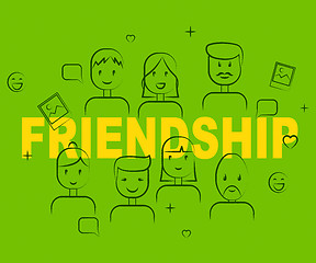 Image showing Friendship People Indicates Friendly Buddies And Togetherness