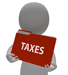 Image showing Taxes Folder Shows Irs Taxation 3d Rendering