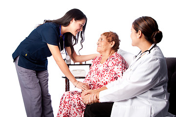 Image showing Doctor and Nurse consulting Senior Patient