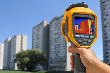 Image showing Recording Residential Buildings With Thermal Camera